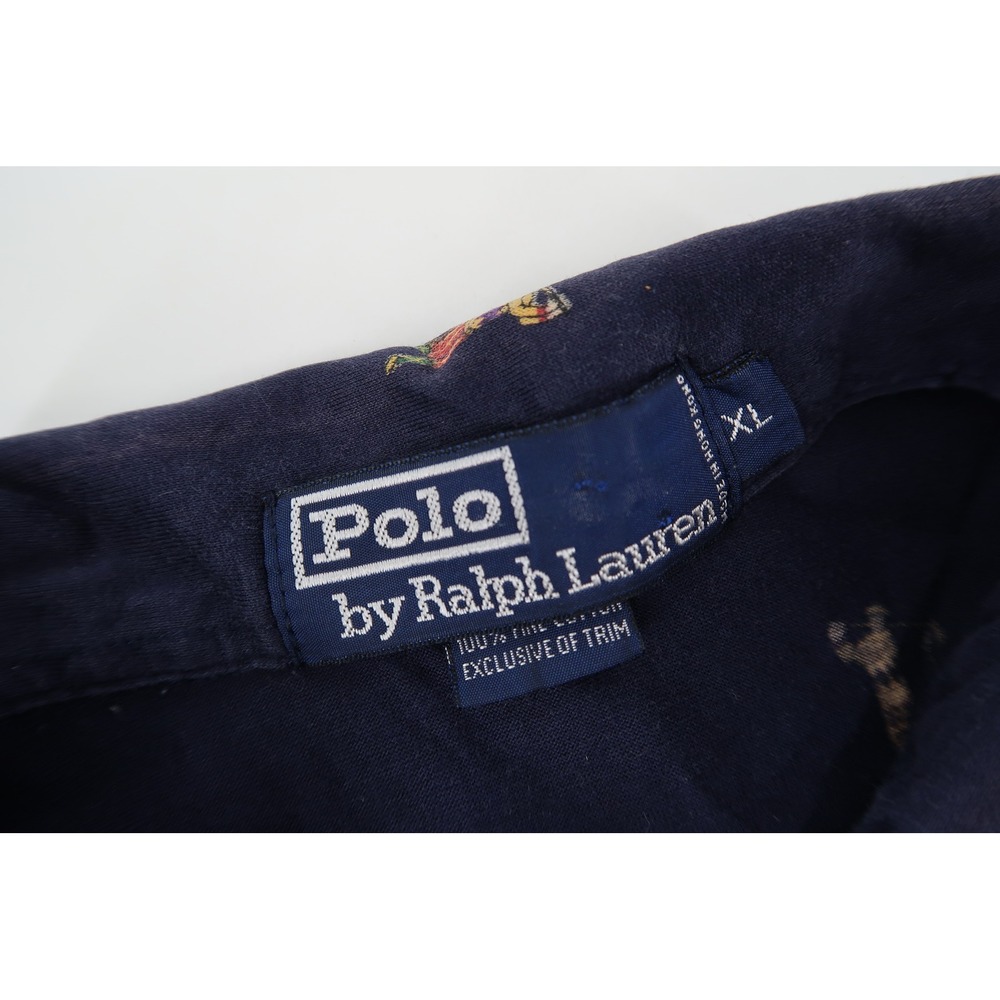 Vintage Polo Ralph Lauren Golf Shirt Mens XL Navy All Over Golfer Print Golf - Picture 3 of 9